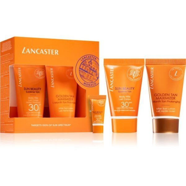 Lancaster Sun Beauty Gift Set 50ml Sun Beauty Body Milk SPF30 + 50ml After Sun Golden Maximiser + 3ml Sun Beauty Face Cream SPF30