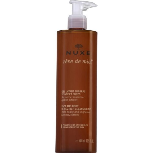 Nuxe Reve de Miel Face and Body Ultra-Rich Cleansing Gel 400ml - Dry/Sensitive Skin