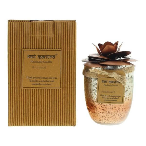 Bali Mantra Camellia Glass Silver Candle 500g - Peach Grapefruit
