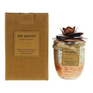 Bali Mantra Hibiscus Glass Silver Candle 500g - Peach Grapefruit