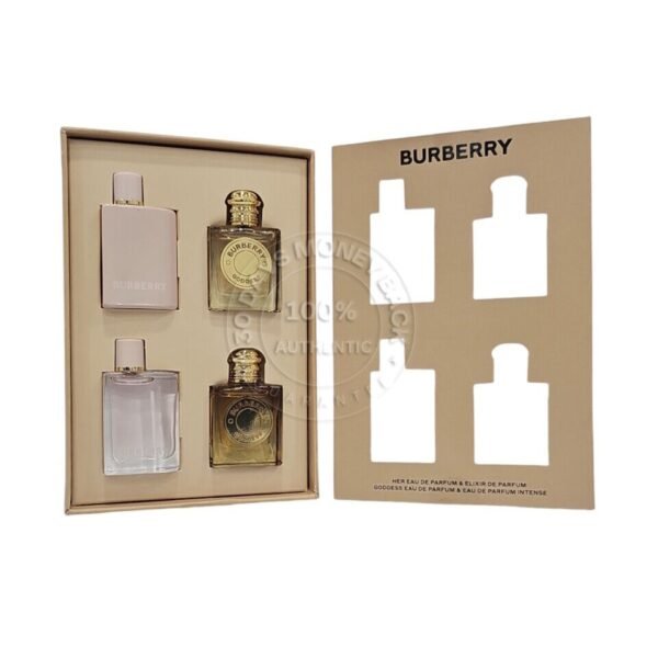 Burberry Her Gift Set: Her EDP 5ml - Her Elixir EDP Intense 5ml - Goddess EDP 5ml - Goddess EDP Intense 5ml