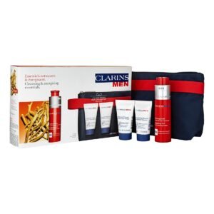 Clarins Men Gift Set 50ml Energizing Gel + 30ml Shampoo & Shower Gel + 30ml Active Face Wash + Wash Bag
