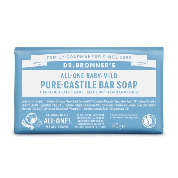 Dr. Bronner's All-One Baby-Mild Pure-Castile Bar Soap 140g