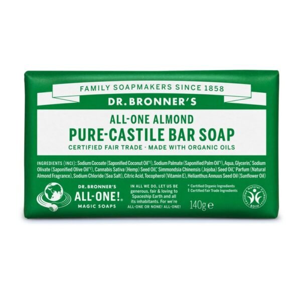 Dr. Bronner's Almond Pure-Castile Soap Bar 140g