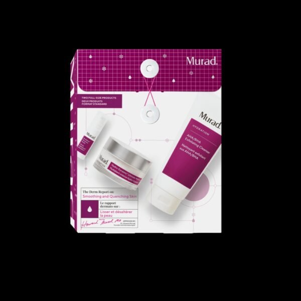 Murad The Derm Report Smoothing & Quenching Skin Set 200ml Exfoliating Cleanser + 5ml Recovery Serum + 50ml Moisturizer