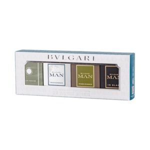 Bvlgari Miniatures For Him Gift Set 5ml Pour Homme EDT + 5ml Man Rain Essence EDP + 5ml Man Wood Essence EDP + 5ml Man In Black EDP
