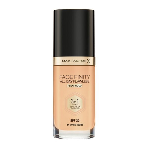 Max Factor Facefinity All Day Flawless 3 in 1 Foundation SPF20 30ml - 44 Warm Ivory