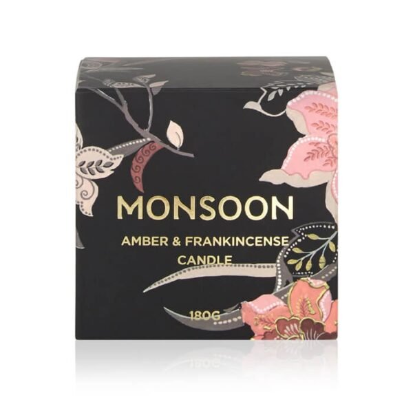 Monsoon Amber & Frankincense Scented Candle 180g