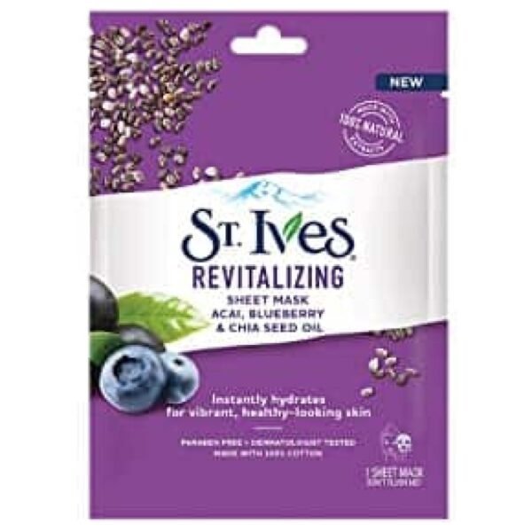 St. Ives Revitalising Acai Blueberry & Chia Seed Oil Mask 23ml - 1 Sheet