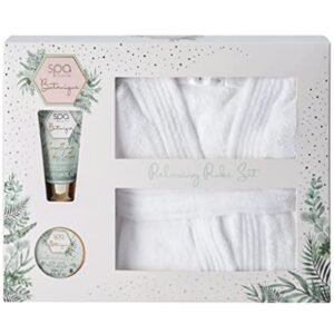 Style & Grace Spa Botanique Relaxing Bath Robe Gift Set Eco Packaging 120ml Body Butter + 50ml Body Lotion + 1 Bath Robe