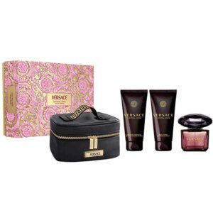 Versace Crystal Noir Gift Set 90ml EDP + 100ml Body Lotion + 100ml Shower Gel + Pouch