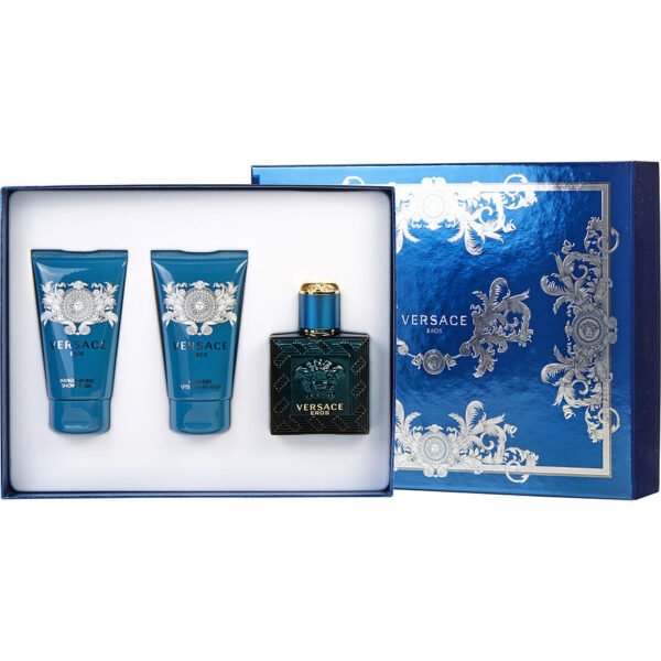 Versace Eros Gift Set 50ml EDT + 50ml Aftershave Balm + 50ml Shower Gel