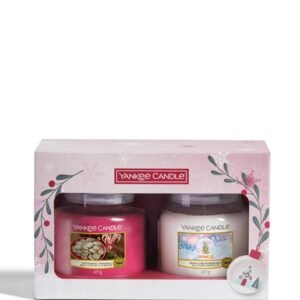 Yankee Candle Gift Set 411g Peppermint Pinwheels Candle + 411g Snow Globe Wonderland Candle