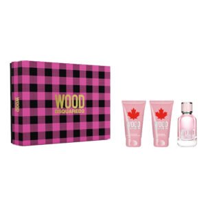 DSquared2 Wood For Her Gift Set 50ml EDT + 50ml Body Lotion + 50ml Shower Gel